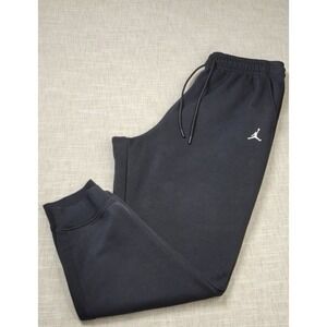 NIKE Air Jordan Jogger Pants Medium Black White Fleece Essentials Tapered s‎